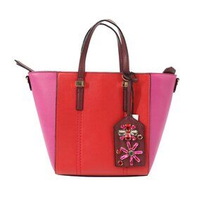 New Kate Landry Jewel Tag Handbag Purse Red Pink Shoulder or Tote Small Bag